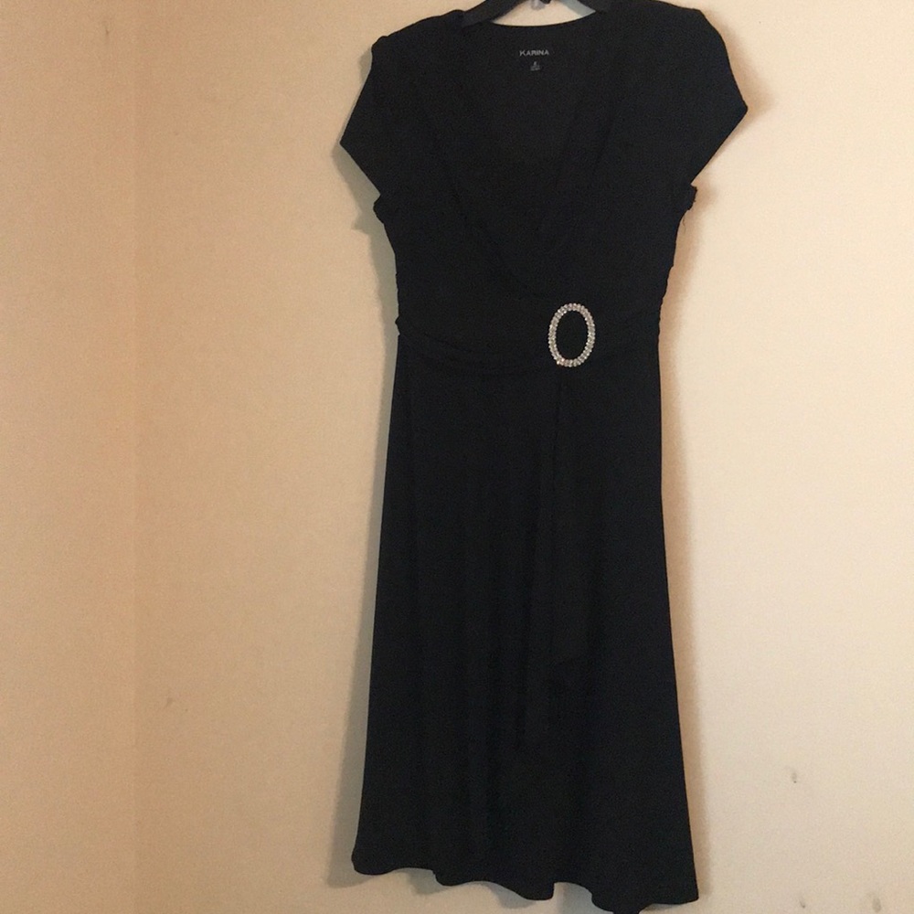 Karina black midi dress